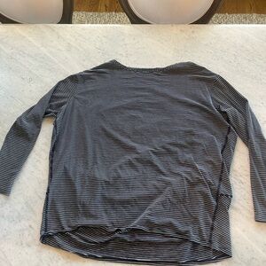 lululemon athletica Black and White Striped Long Sleeve Tee